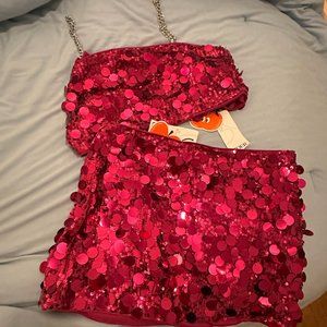 Large Sequin Magenta Set for Eras Tour / Going Out - NWT S/M